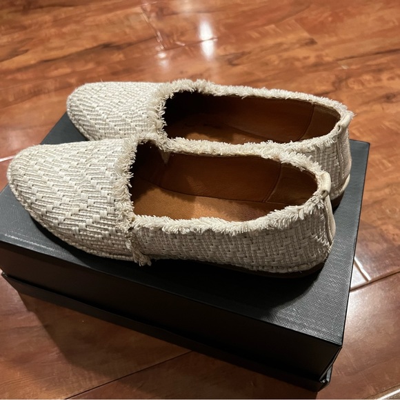 Frye White Helena A Line Woven Flats - Picture 2 of 3